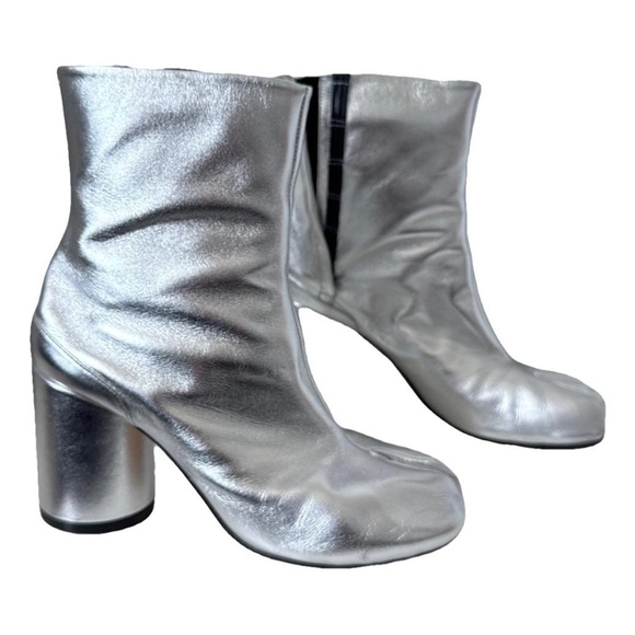 Maison Martin Margiela Metallic Silver Tabi Boots size 37 7 - Picture 1 of 12
